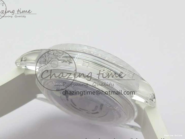 0518 Affordable Submariner Phantomlab Transparent KZF Best Edition Blue Space Dial on White Rubber Strap VR 2566